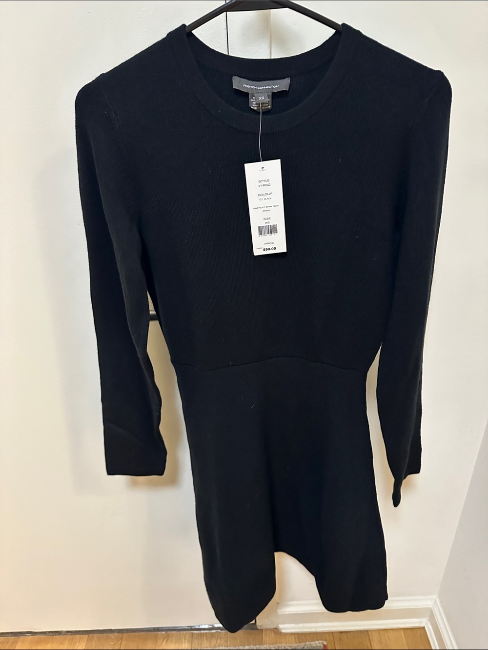 French Connection Long Sleeve Knit Dress NWT